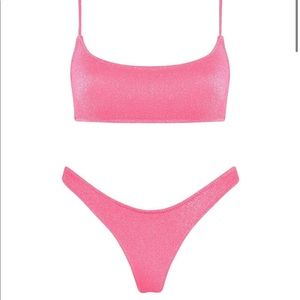 Sparkly Pink Triangl Bikini